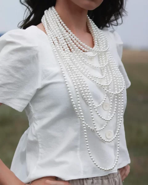 Elegant white lace fabric